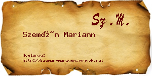 Szemán Mariann névjegykártya
