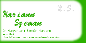 mariann szeman business card